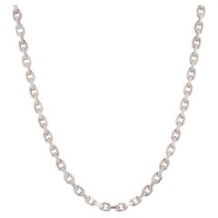 French 20th Century Silver Long Chain Necklace