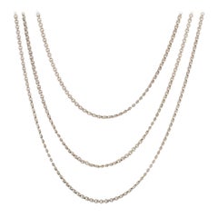 French 20th Century Silver Long Necklace
