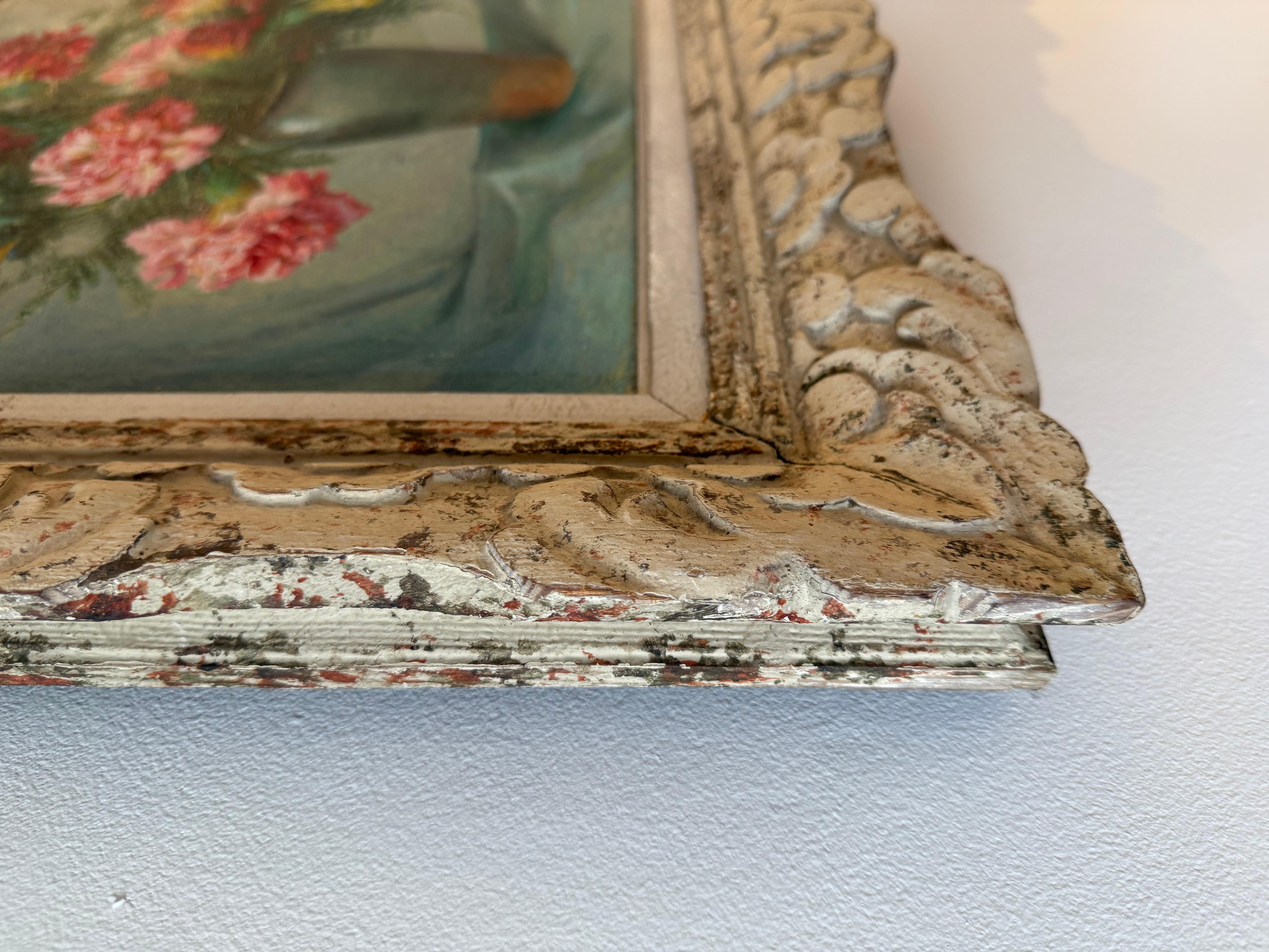 Nature morte française du 20e siècle, peinture de fleurs en vente 1