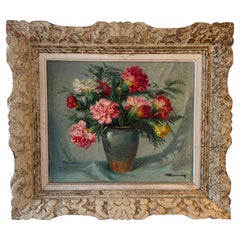 Nature morte française du 20e siècle, peinture de fleurs