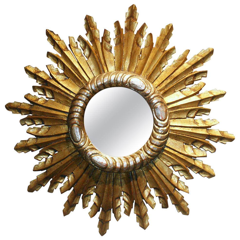 French 20th Century Sunburst Mirror