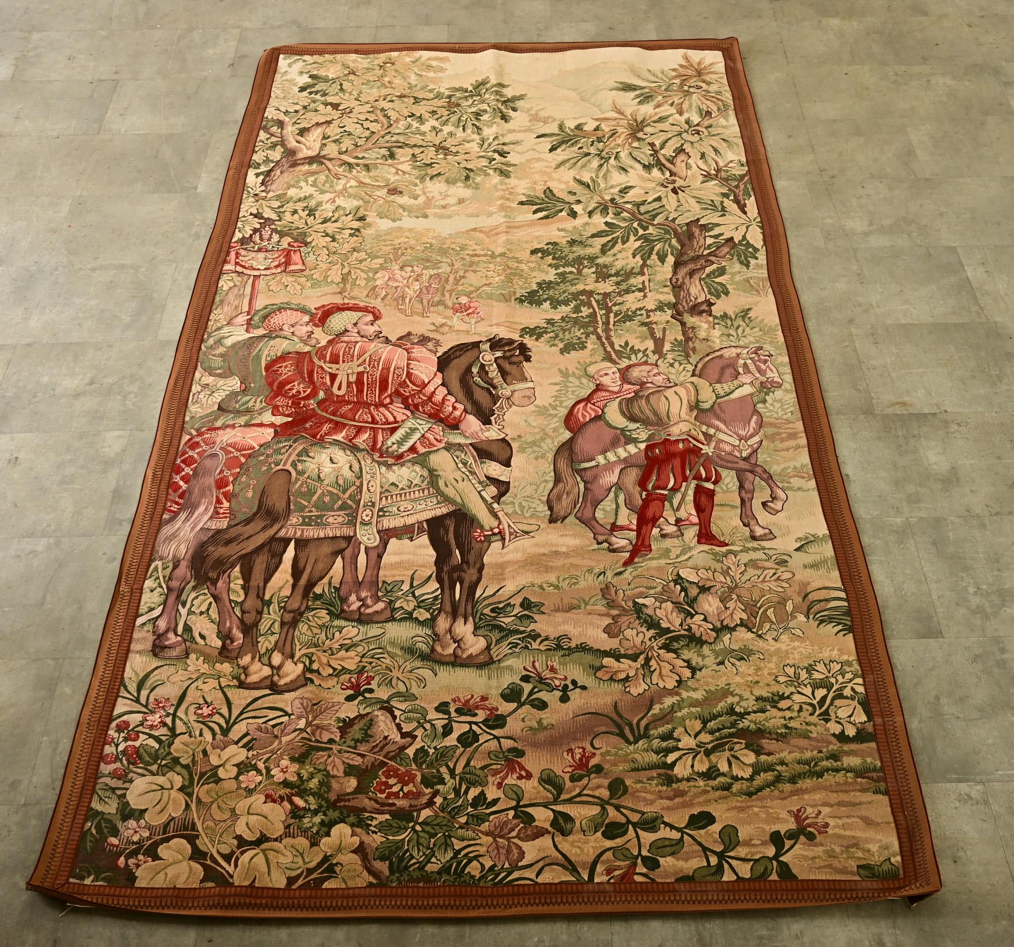 Other French 20th Century Tapestry Cartoon with Iron Hanger For Sale