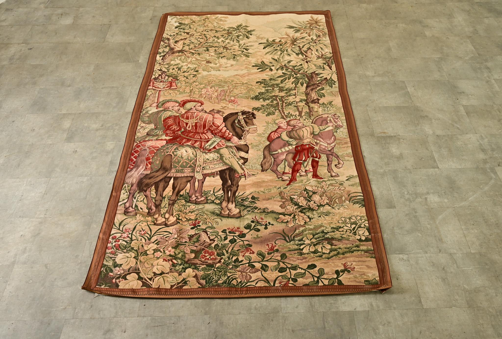 Other French 20th Century Tapestry Cartoon with Iron Hanger For Sale