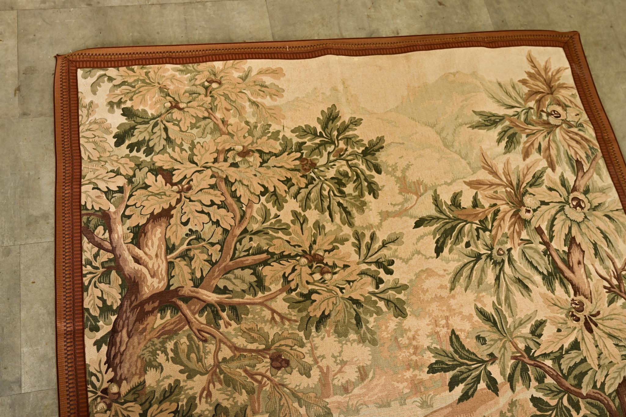 Cotton French 20th Century Tapestry Cartoon with Iron Hanger For Sale