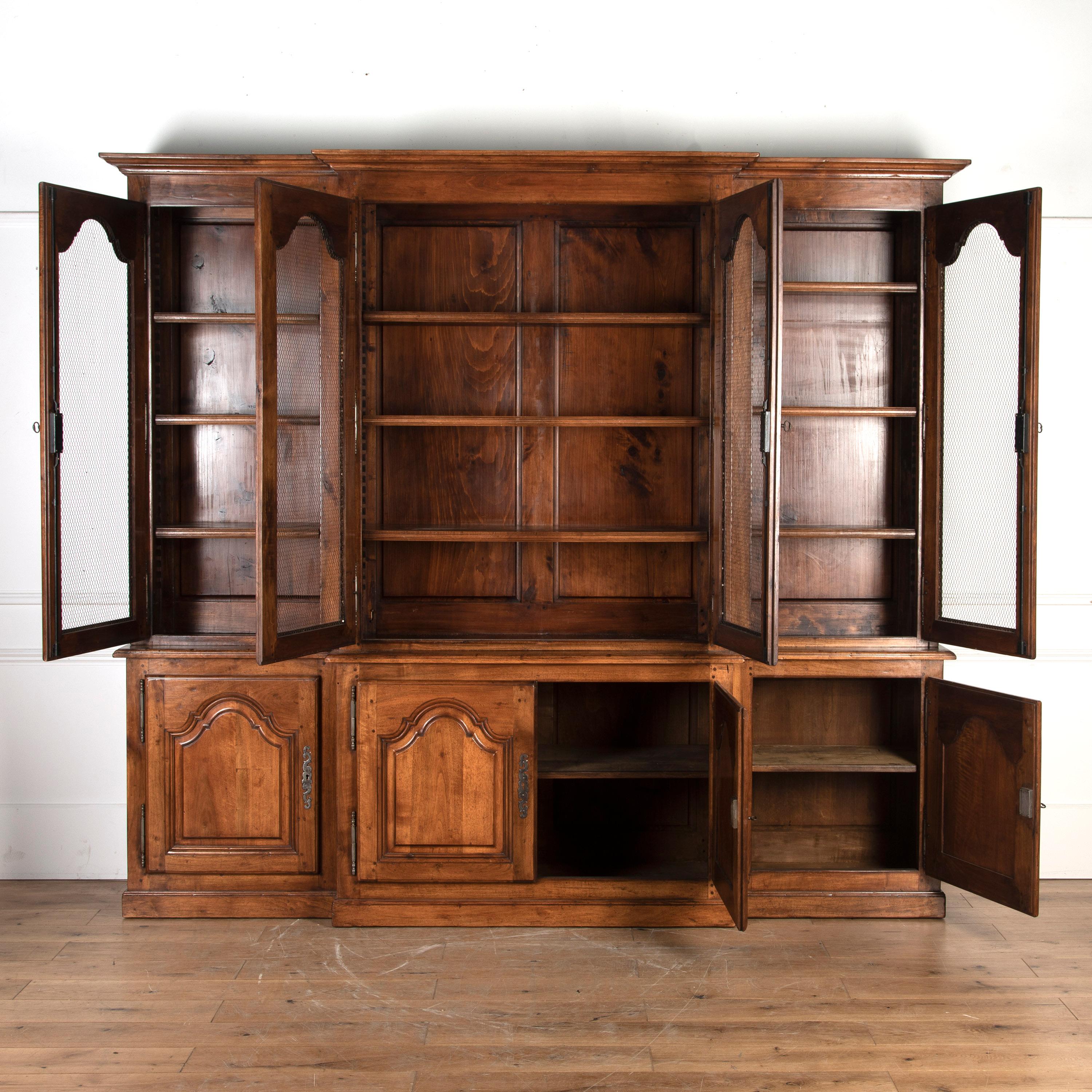 French 20th Century Two-Part Breakfront Bookcase 13