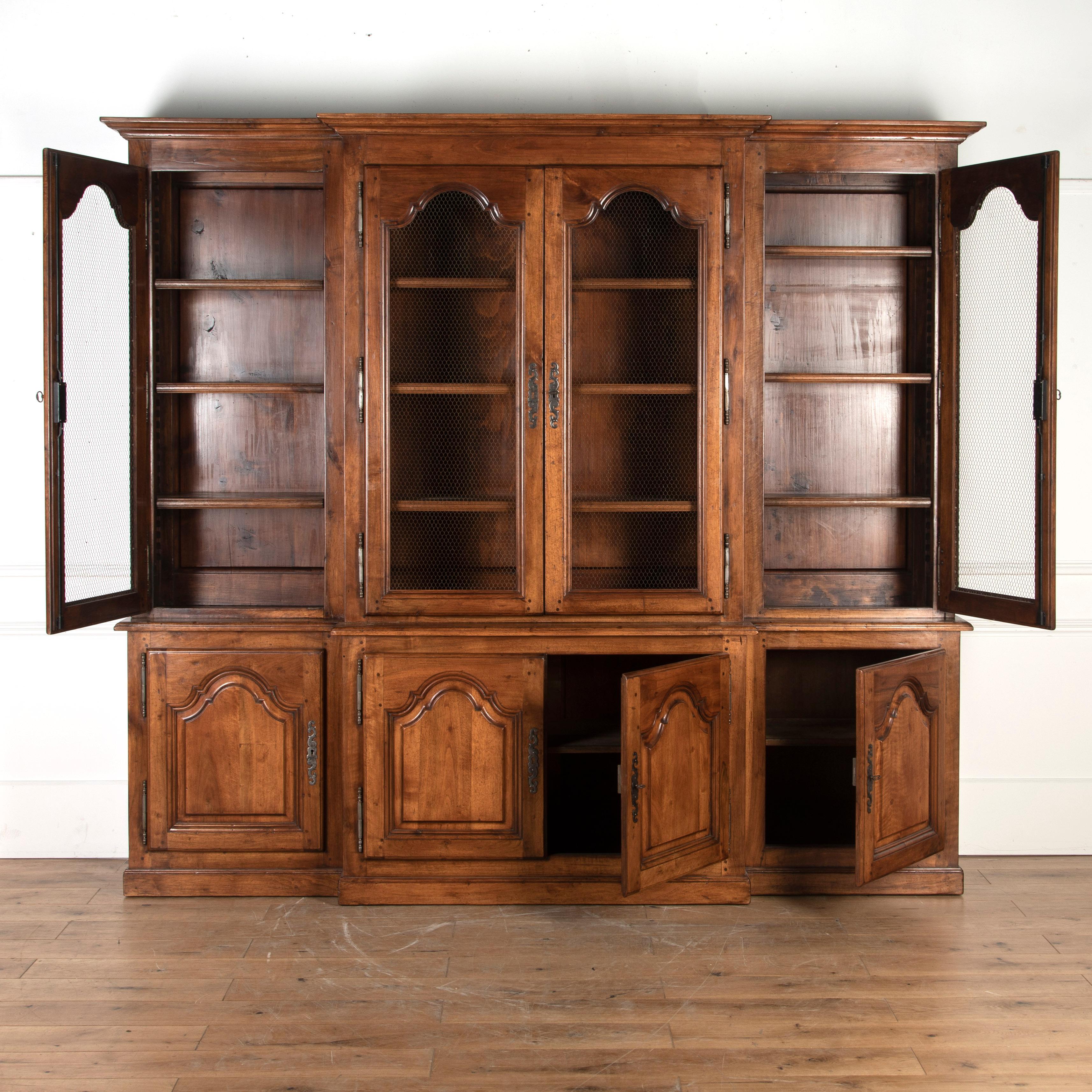 French 20th Century Two-Part Breakfront Bookcase 15