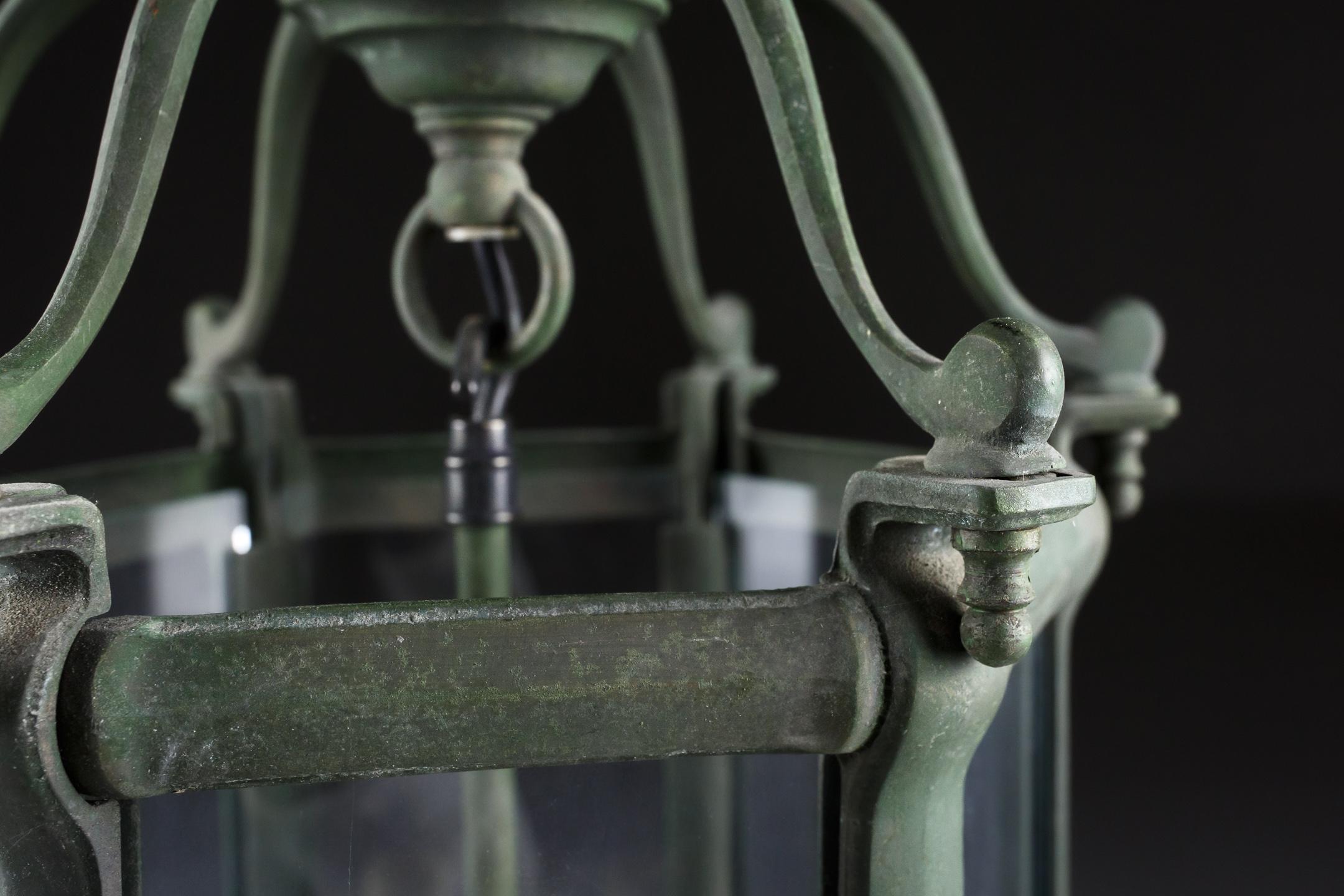 Lanterne française du 20ème siècle en bronze vert-de-gris en vente 7