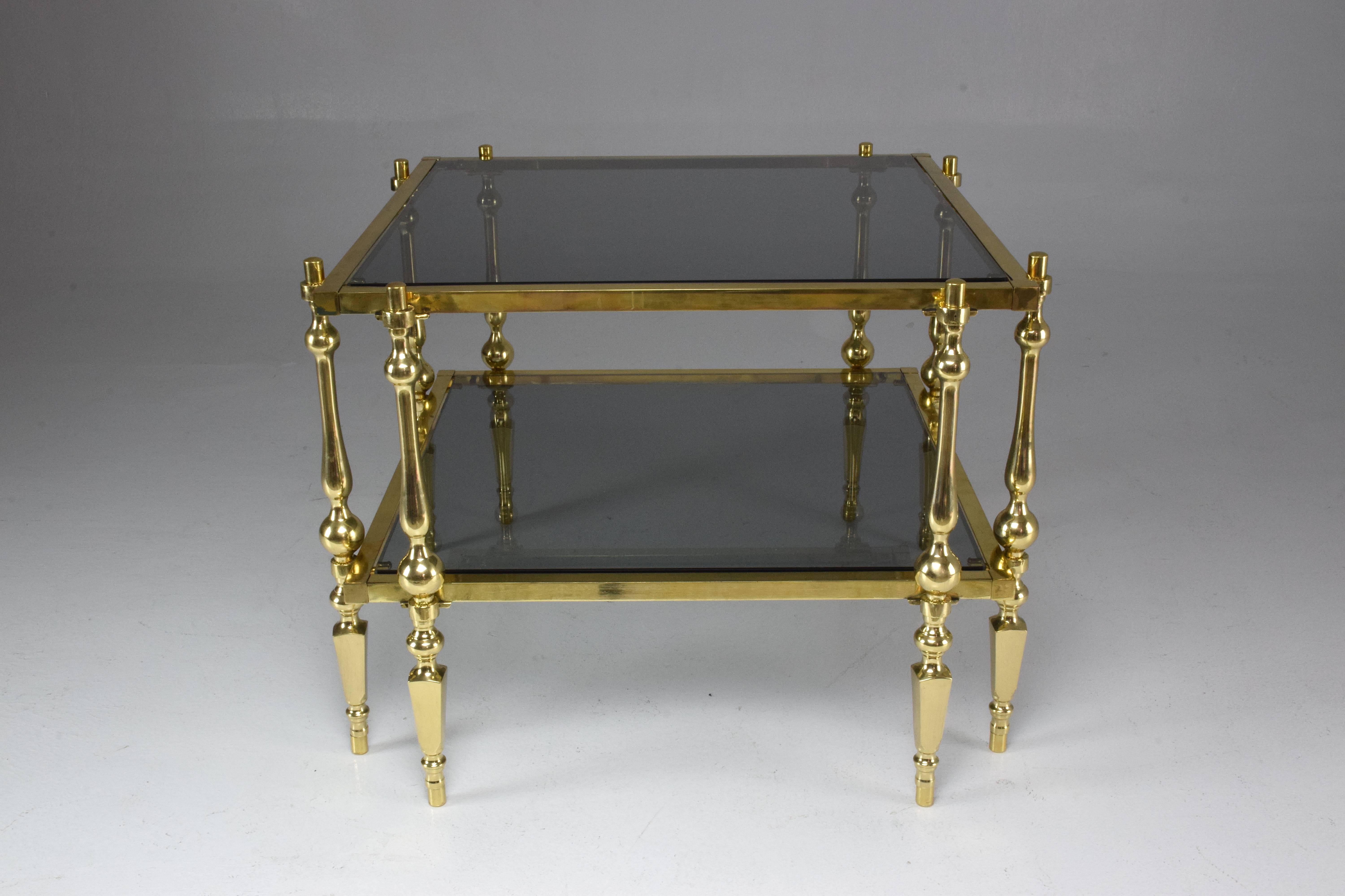 Hollywood Regency French 20th Century Vintage Brass Coffee or Side Table, 1970s