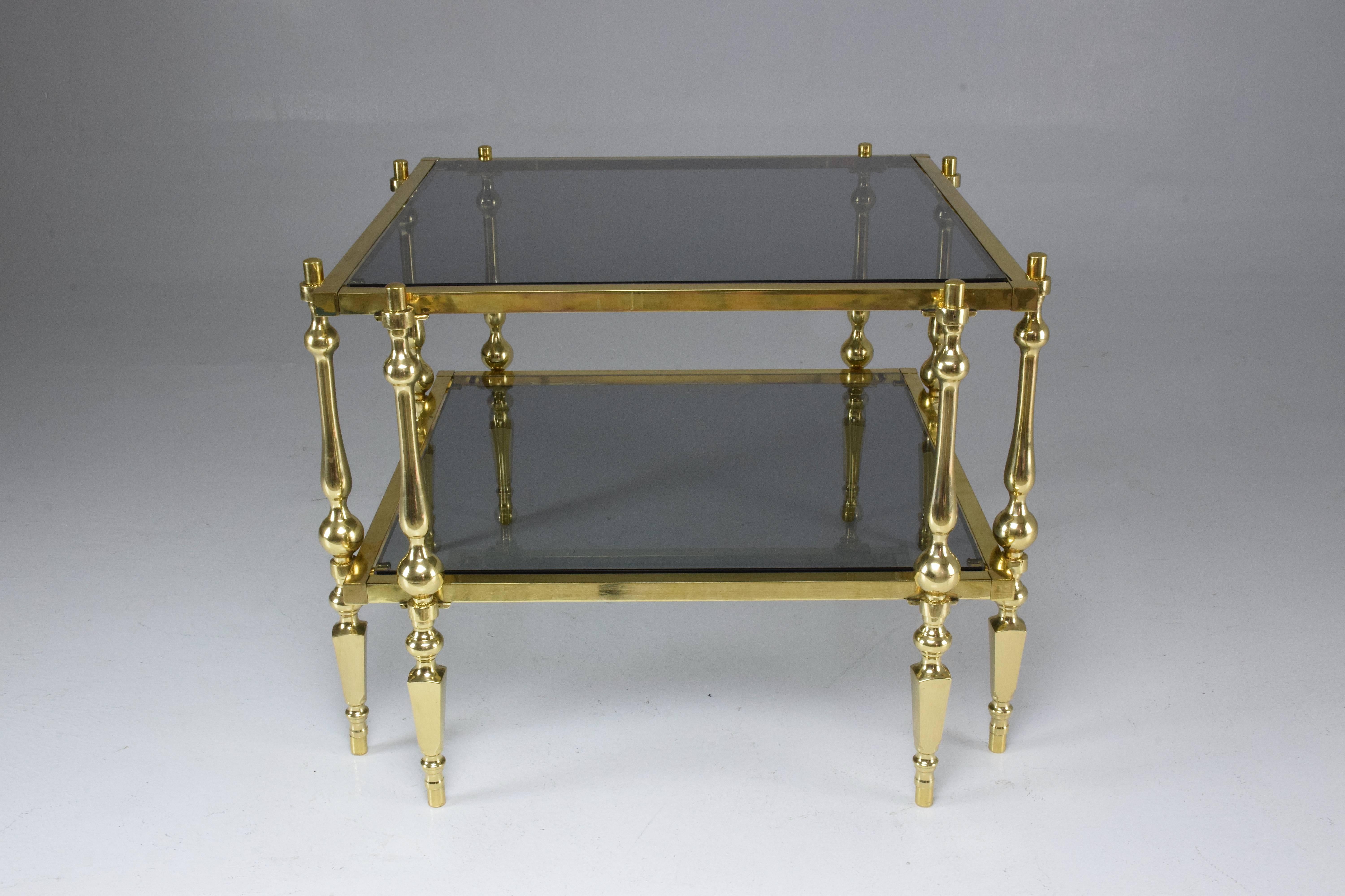 French 20th Century Vintage Brass Coffee or Side Table, 1970s In Good Condition In Paris, FR