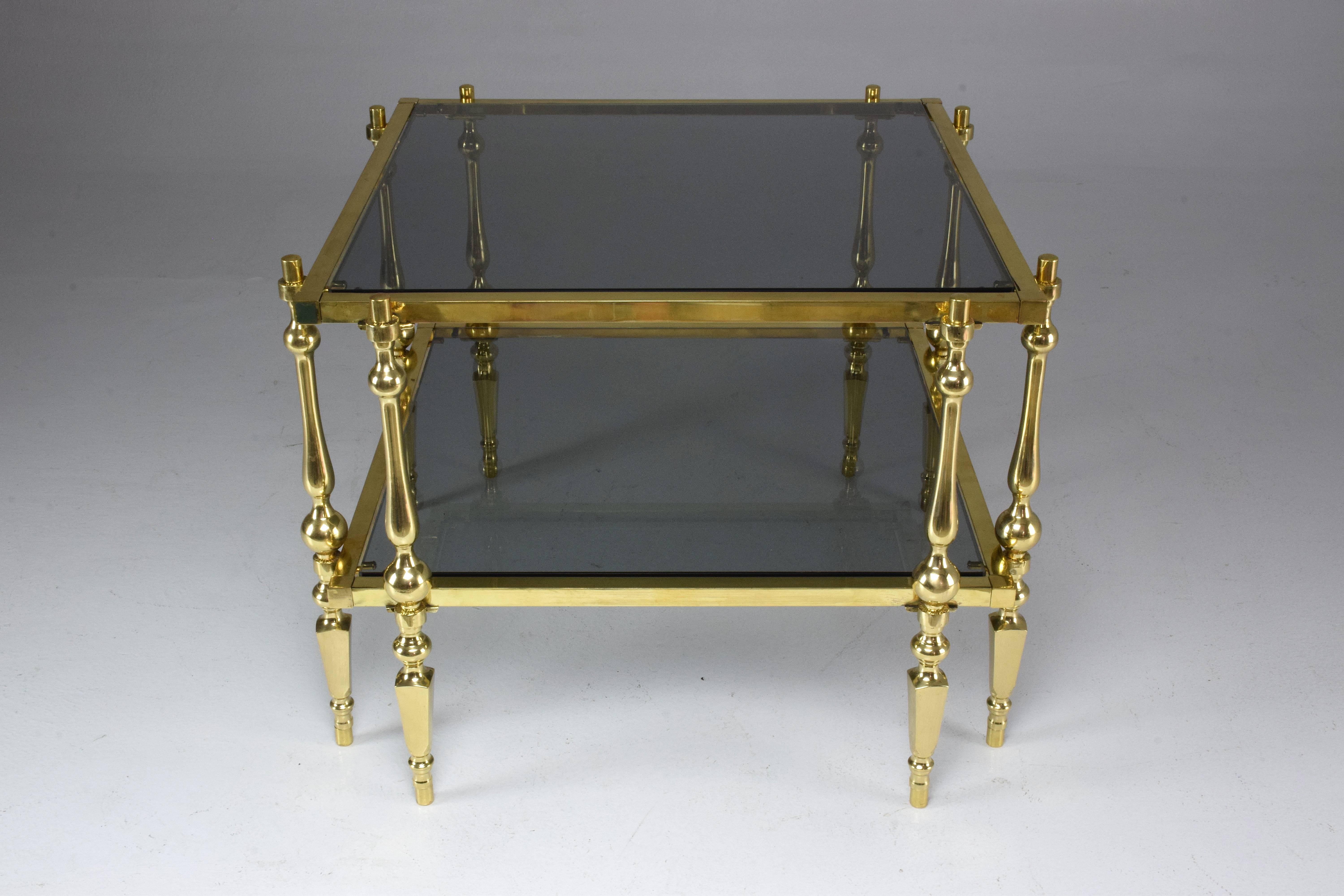 French 20th Century Vintage Brass Coffee or Side Table, 1970s 1
