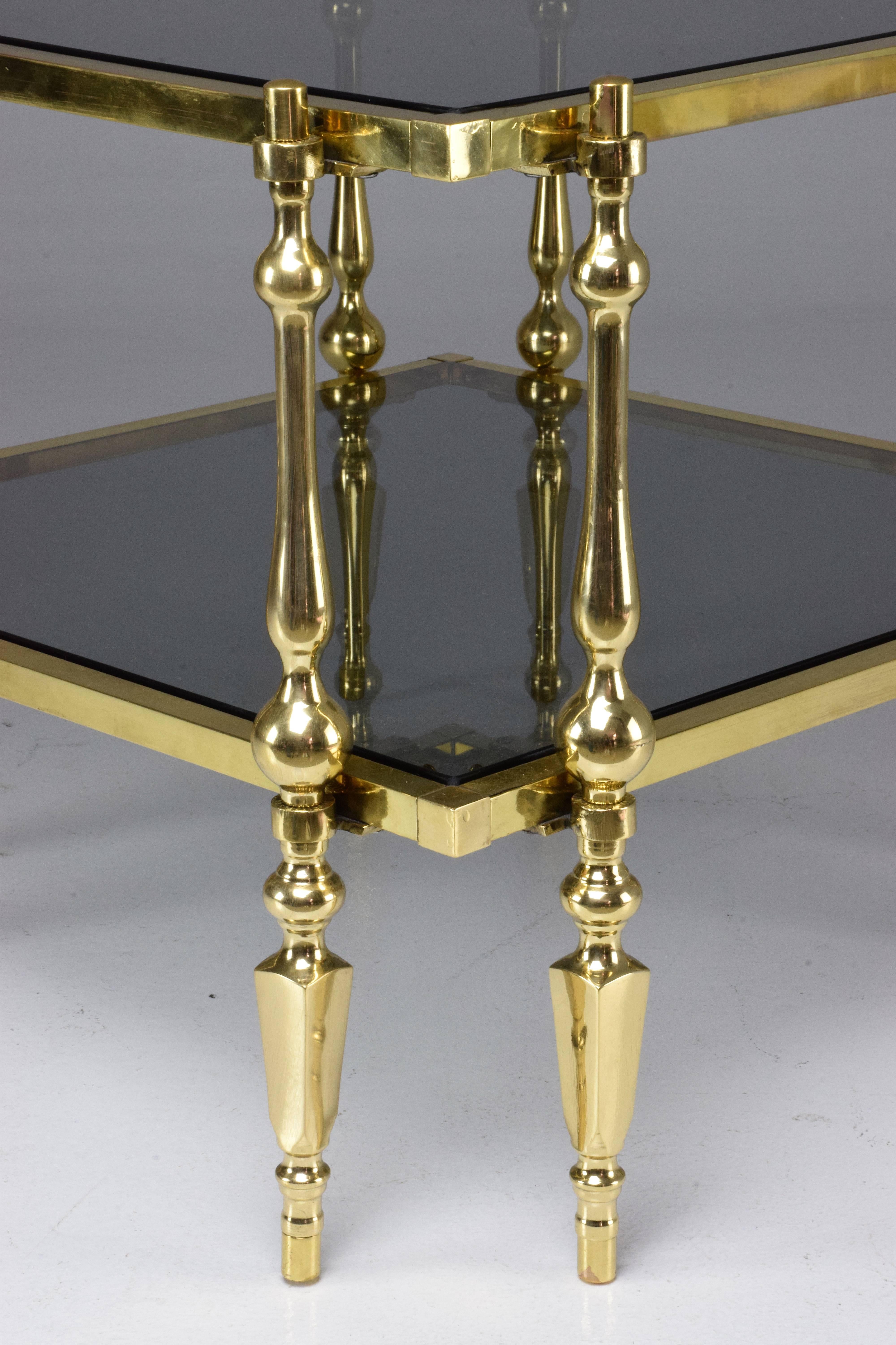 French 20th Century Vintage Brass Coffee or Side Table, 1970s 2