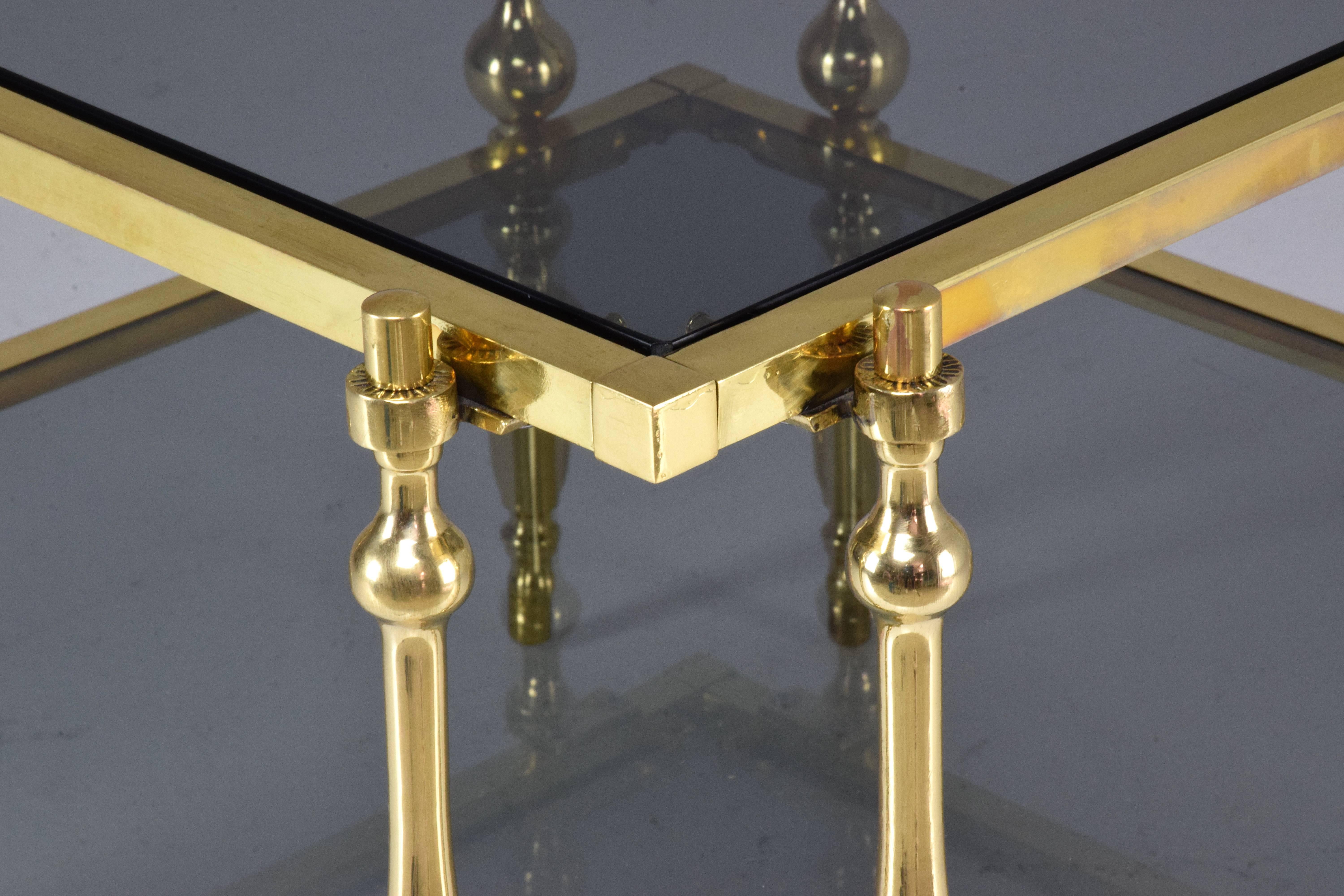 French 20th Century Vintage Brass Coffee or Side Table, 1970s 3