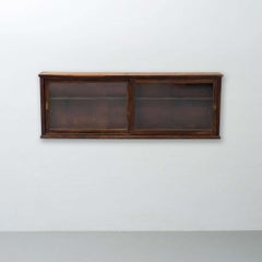 French, 20th Century, Vintage Glass and Wood Vitrine Showcase, circa 1950