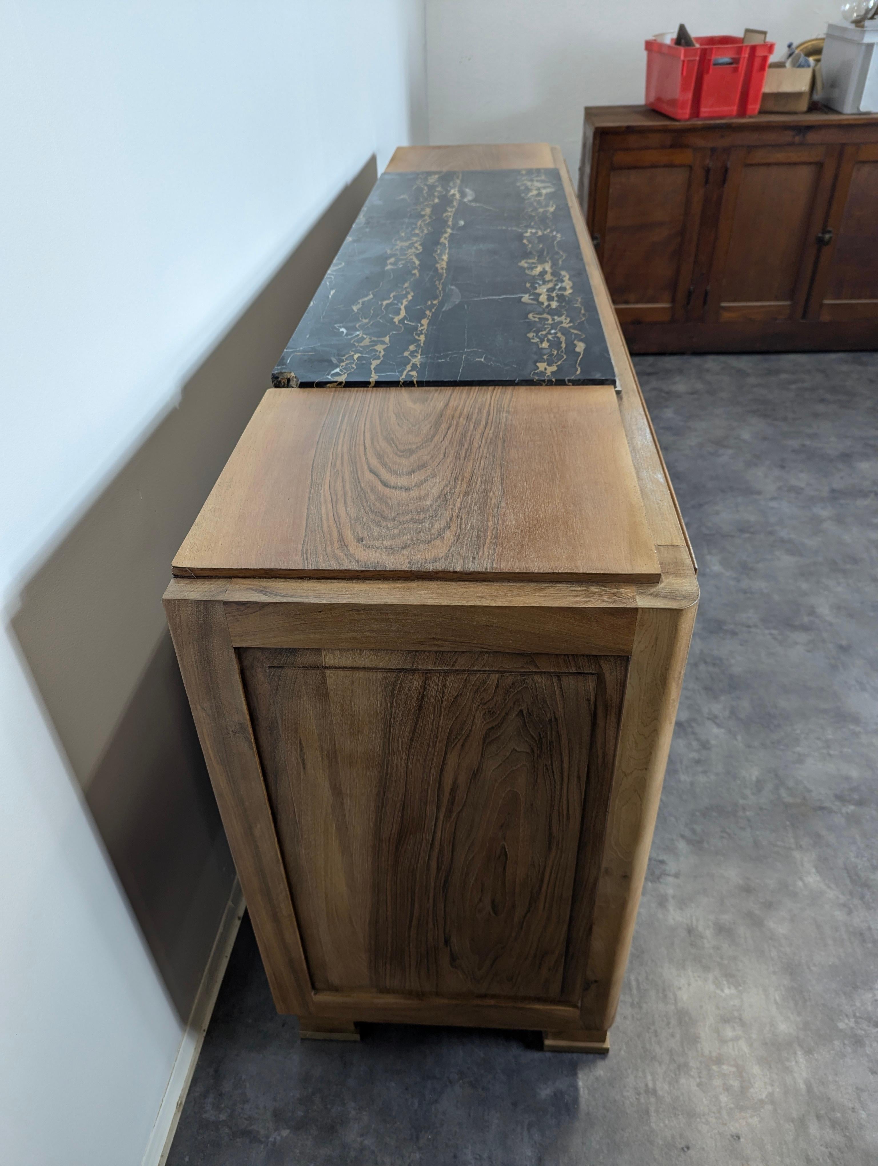 French 20th Century Walnut by Maxime Old Rustic Sideboard In Good Condition For Sale In CANTELEU, FR