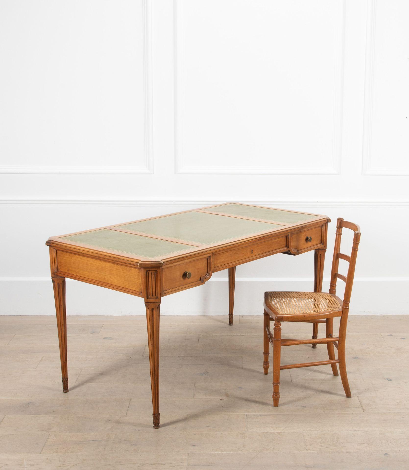 French Provincial French 20th Century Walnut Desk and Chair