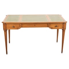 French 20th Century Walnut Desk and Chair
