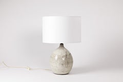 French 20th Century White Table Lamp Signed Interior Decoration Light