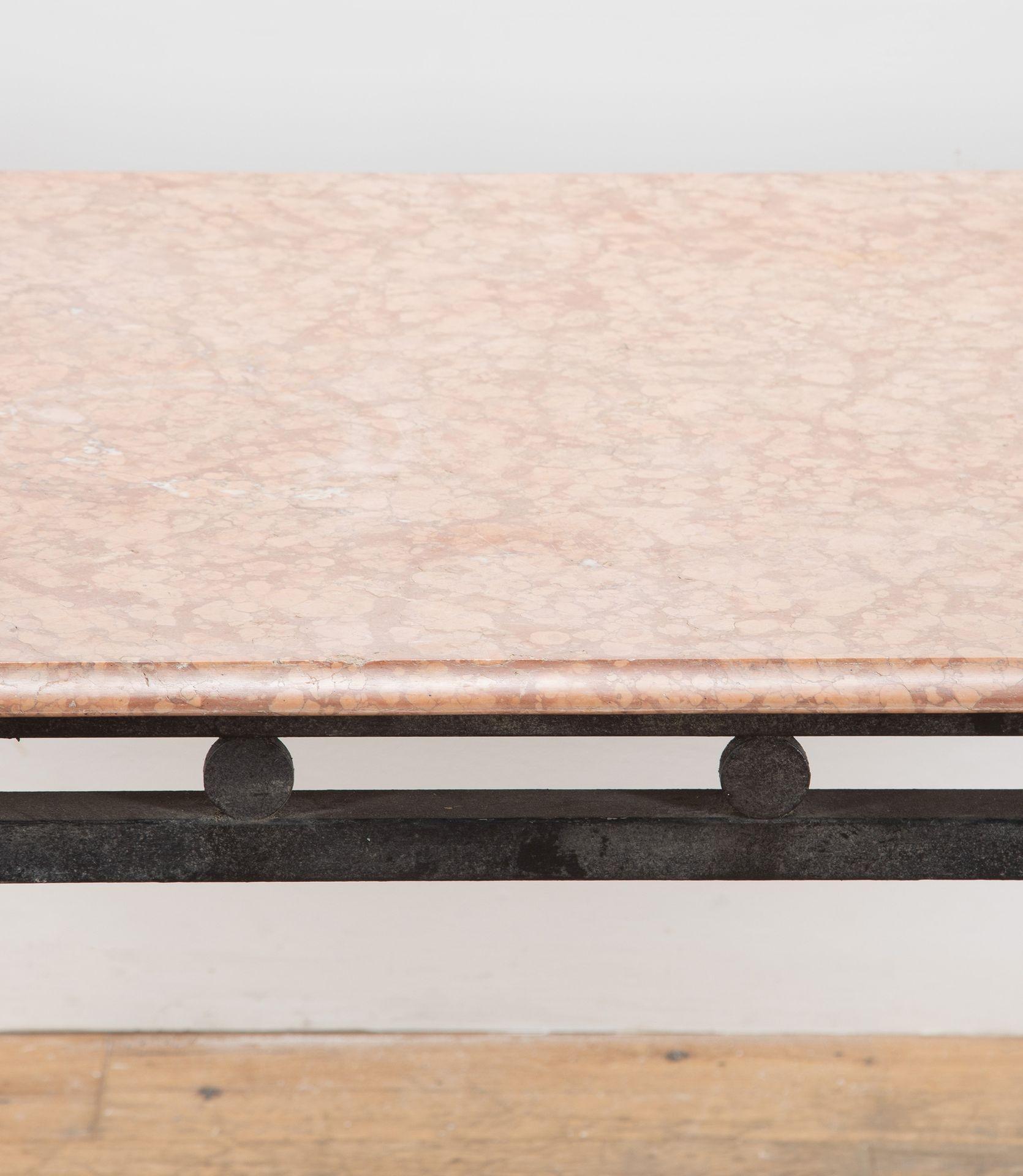 French 20th Century Wrought Iron and Marble Table In Good Condition For Sale In Gloucestershire, GB