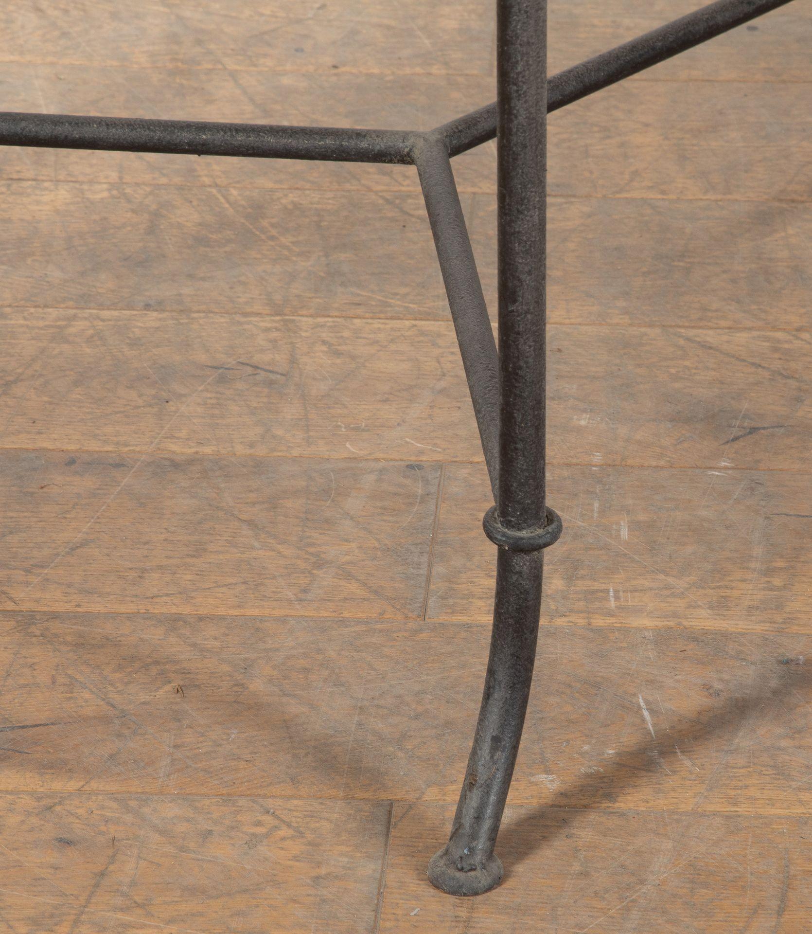 French 20th Century Wrought Iron and Marble Table For Sale 2