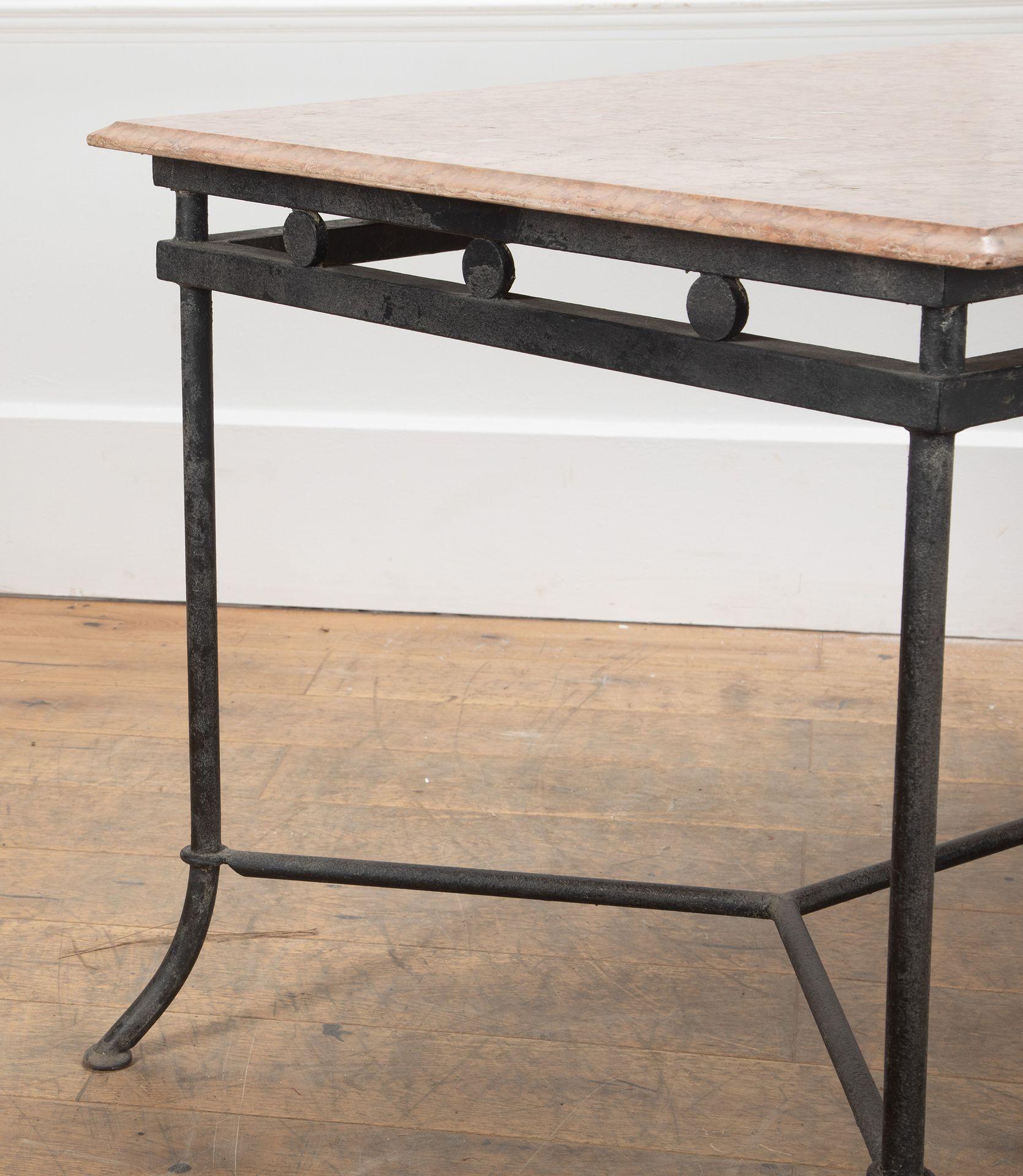 French 20th Century Wrought Iron and Marble Table For Sale 5