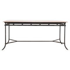 French 20th Century Wrought Iron and Marble Table