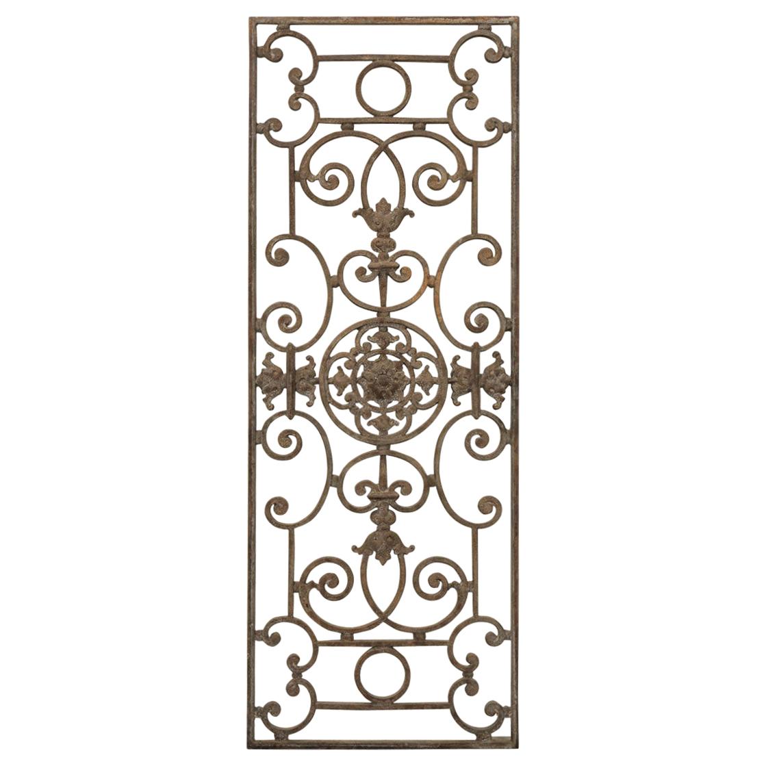 French 20th Century Wrought Iron Grille