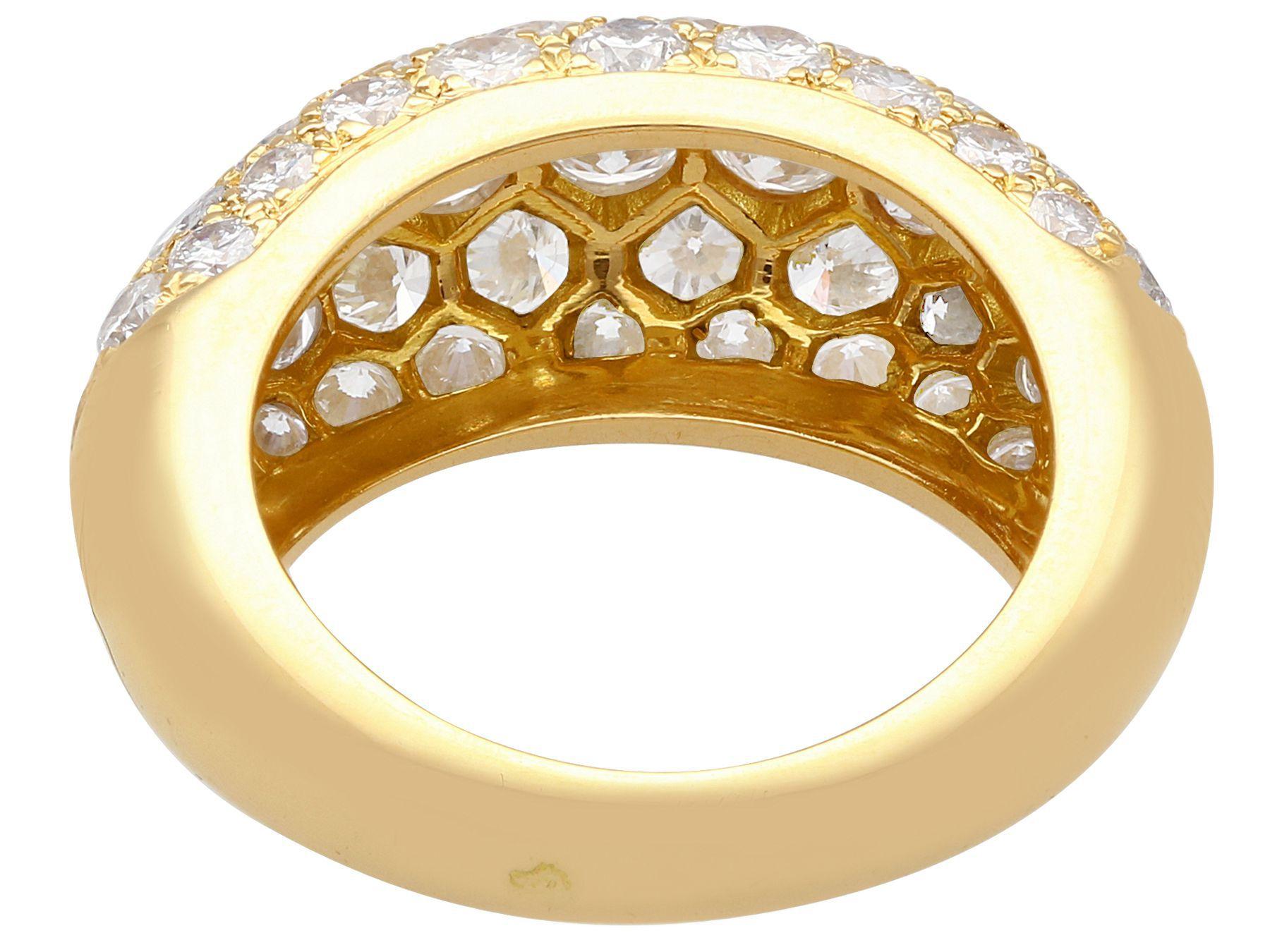 Round Cut French 2.15 Carat Diamond and Yellow Gold Cocktail Ring For Sale