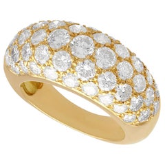 Bague cocktail française en or jaune et diamants de 2,15 carats