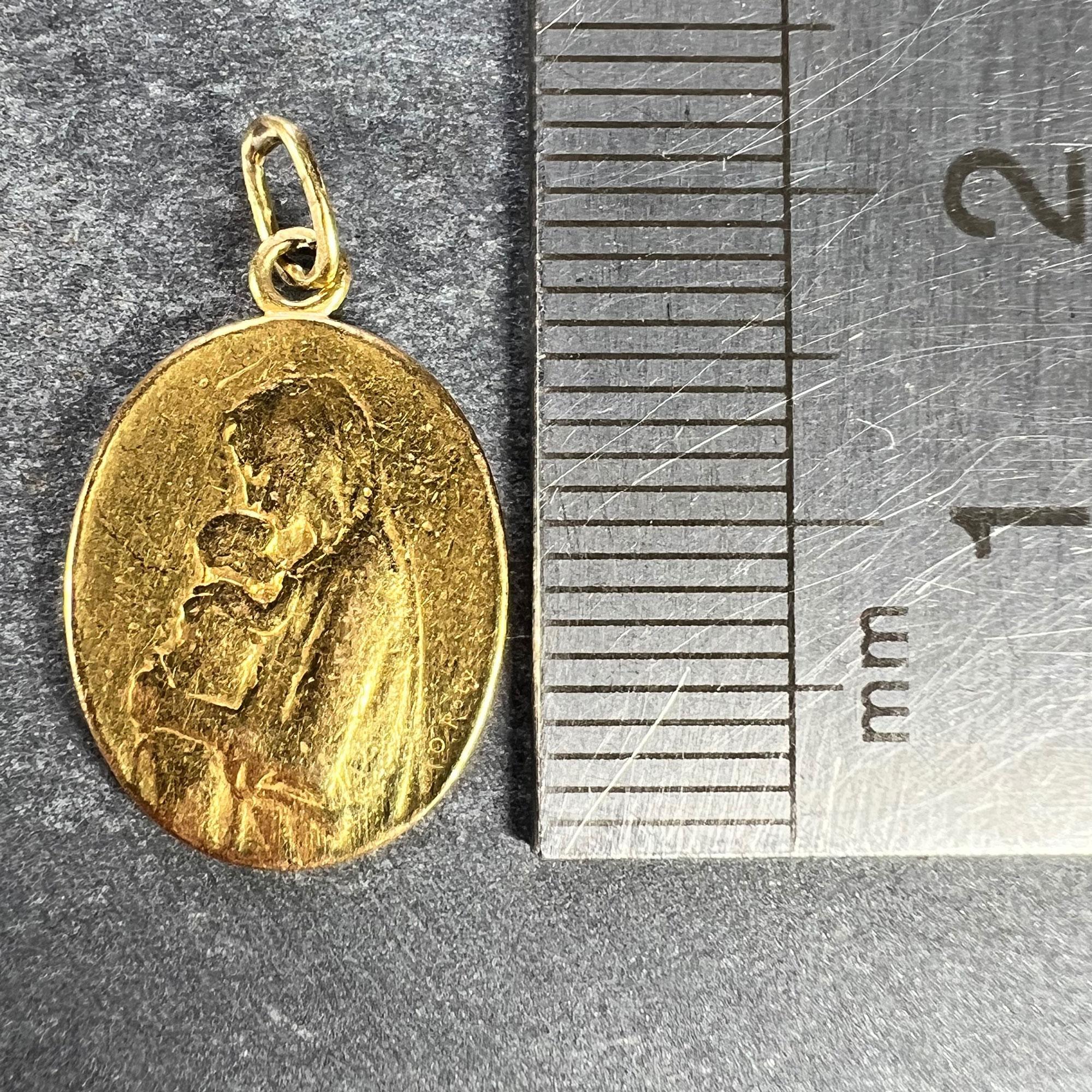 French 22K Yellow Gold Oscar Roty Madonna and Child Charm Pendant 5