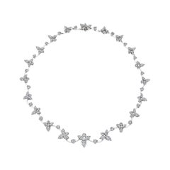 French 24.69 Carat Diamond Platinum Pear Round Cut Star Collar Necklace