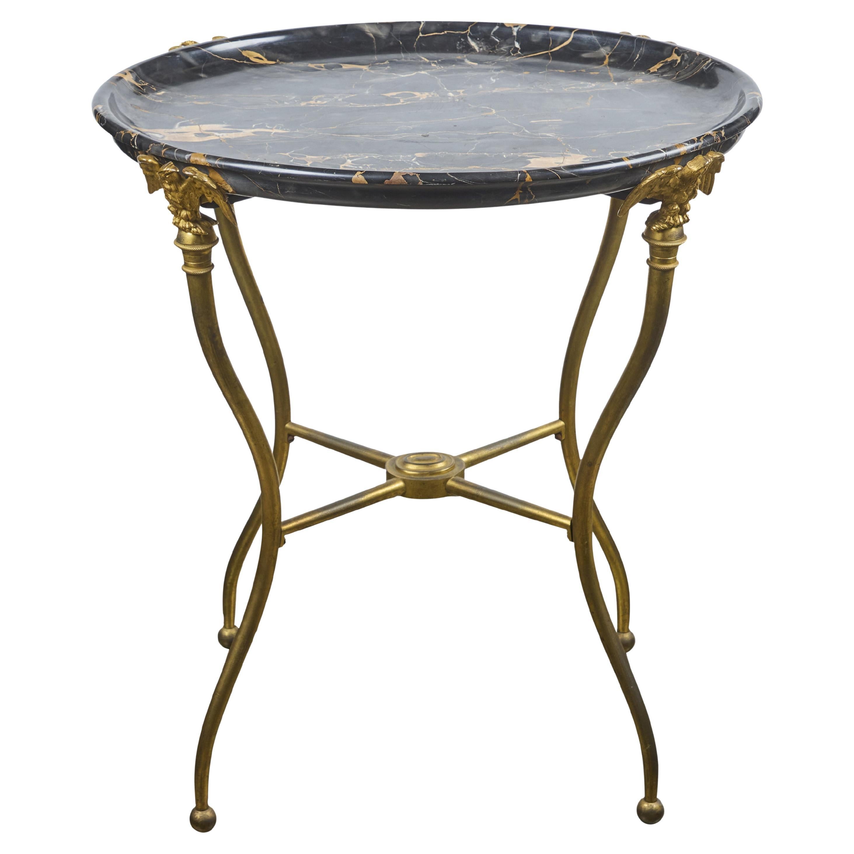 Table à plateau en marbre doré du 2nd Empire français en vente