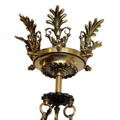 French 2nd Empire Napoleonic Style Tole and Brass Chandelier, circa 1880