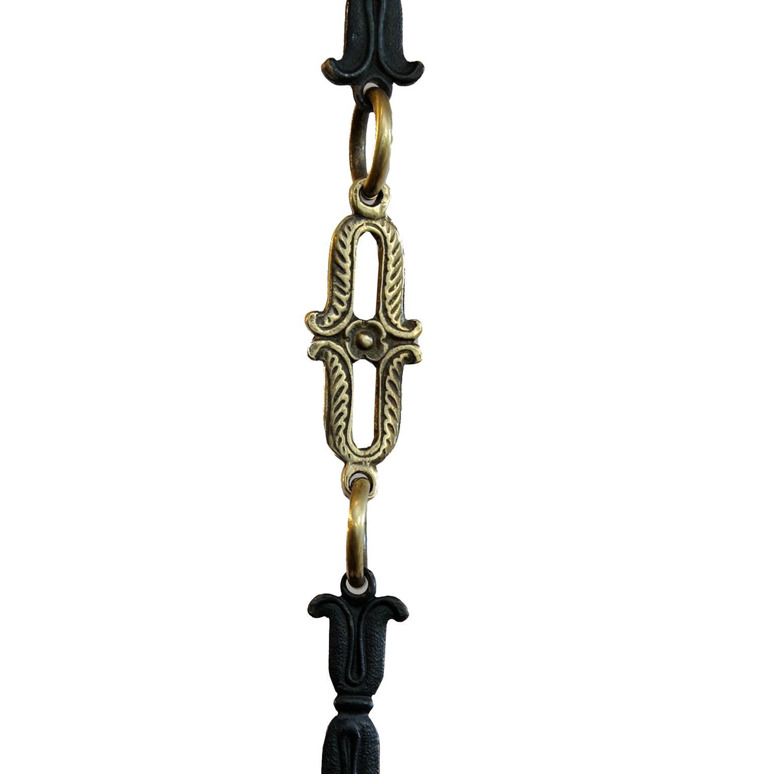 Late 19th Century French 2nd Empire Napoleonic Style Tole and Brass Chandelier, circa 1880 For Sale