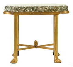 French 2nd Empire Style Bronze & Marble Side Table