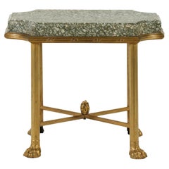 French 2nd Empire Style Bronze 
Marble Side Table