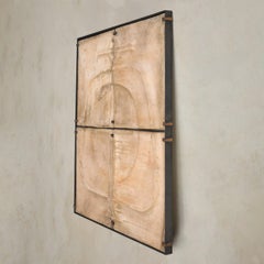 French 4-Panel Ceramic Wall Sculpture by Jean Gregorieff, 1970s
