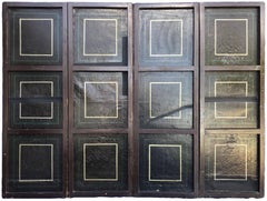 French Four-Panel Embossed Leather Divider with Gilt, Louis XIV, 18th Century