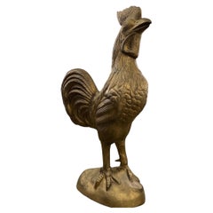 Sculpture française en métal de 45 pouces en forme de coq, datant des années 1960