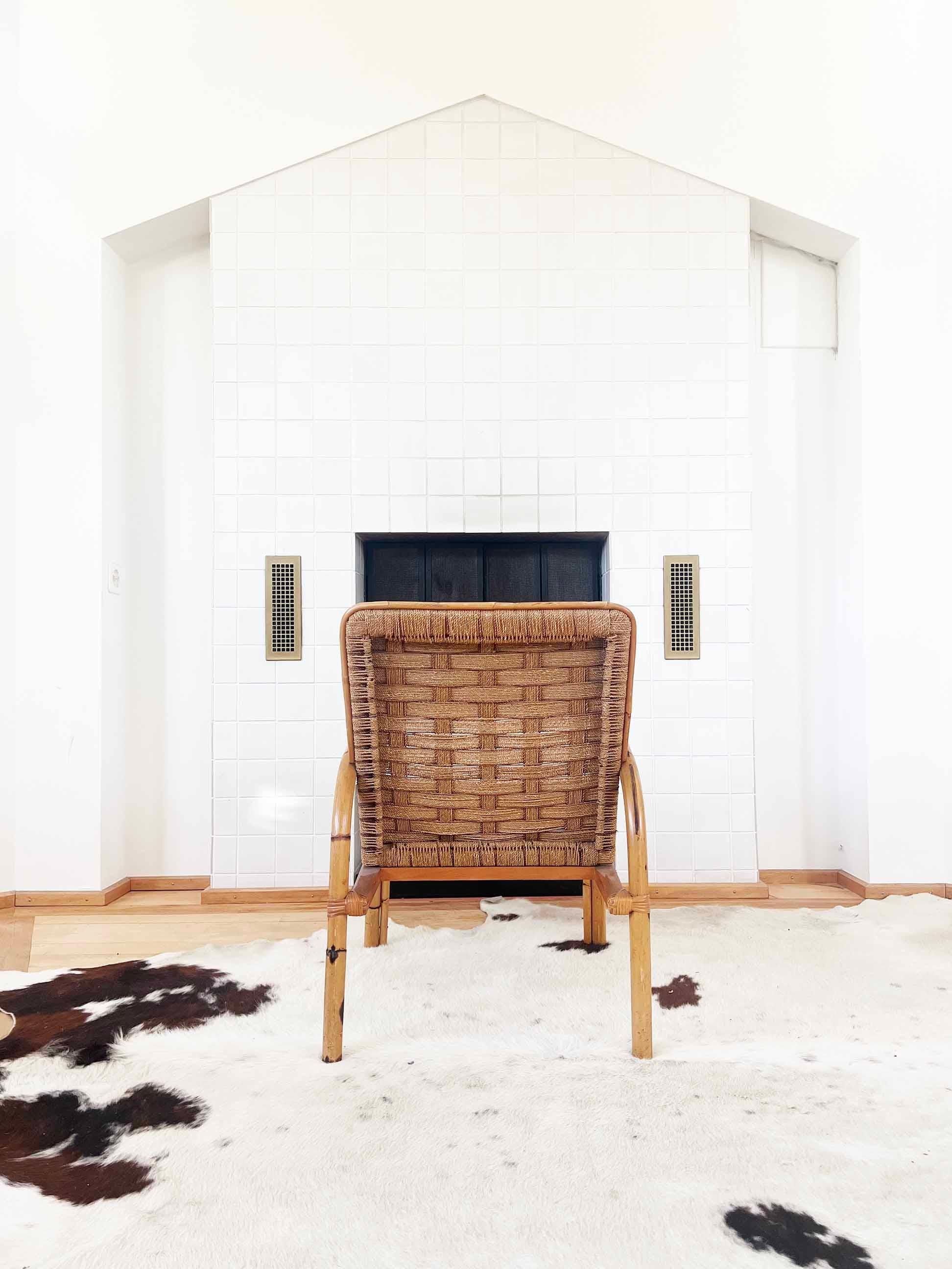 French 50s Brutalist Modern Armchair by Adrien Audoux & Frida Minet, France 1950 For Sale 1