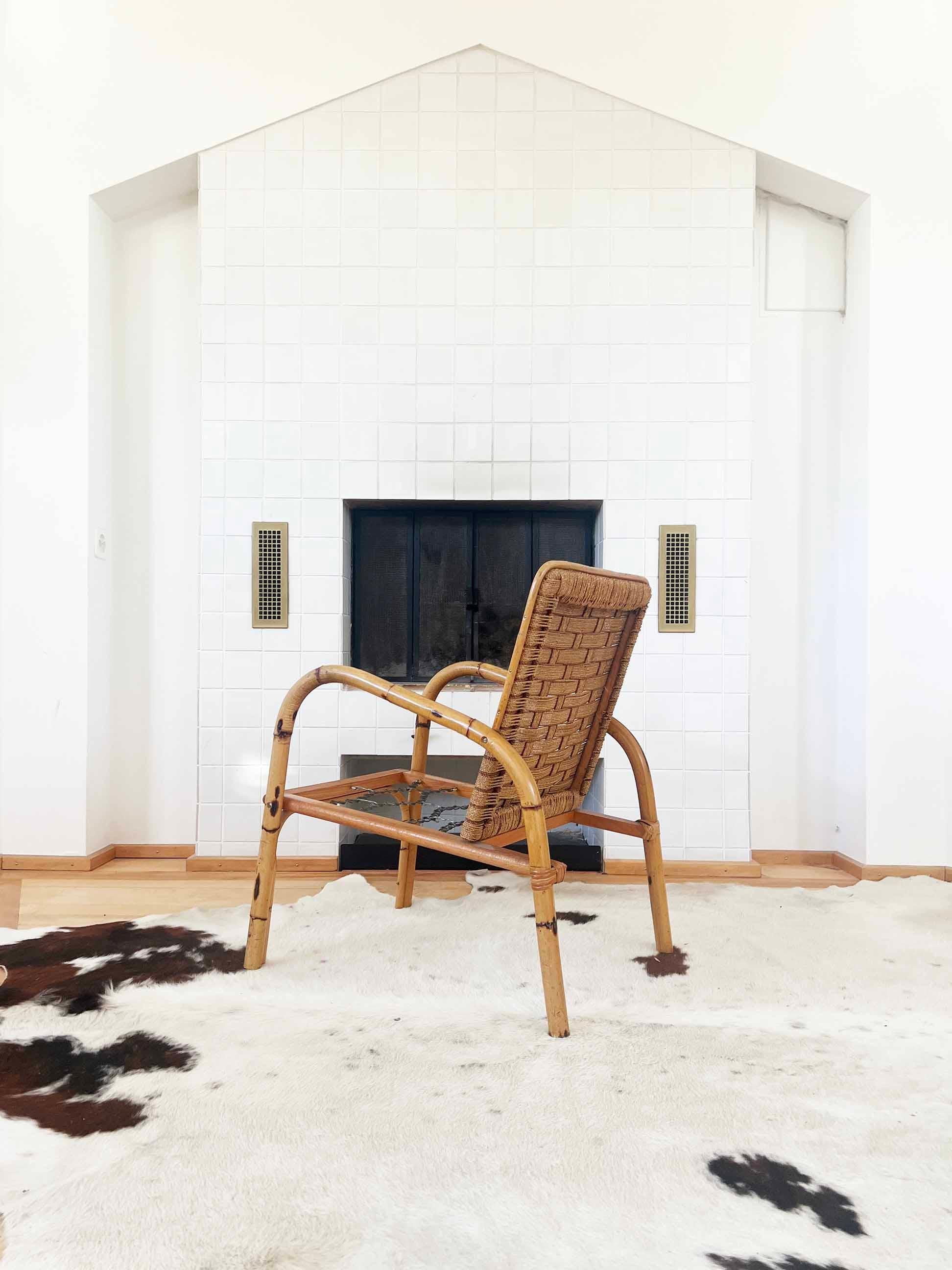 French 50s Brutalist Modern Armchair by Adrien Audoux & Frida Minet, France 1950 For Sale 2