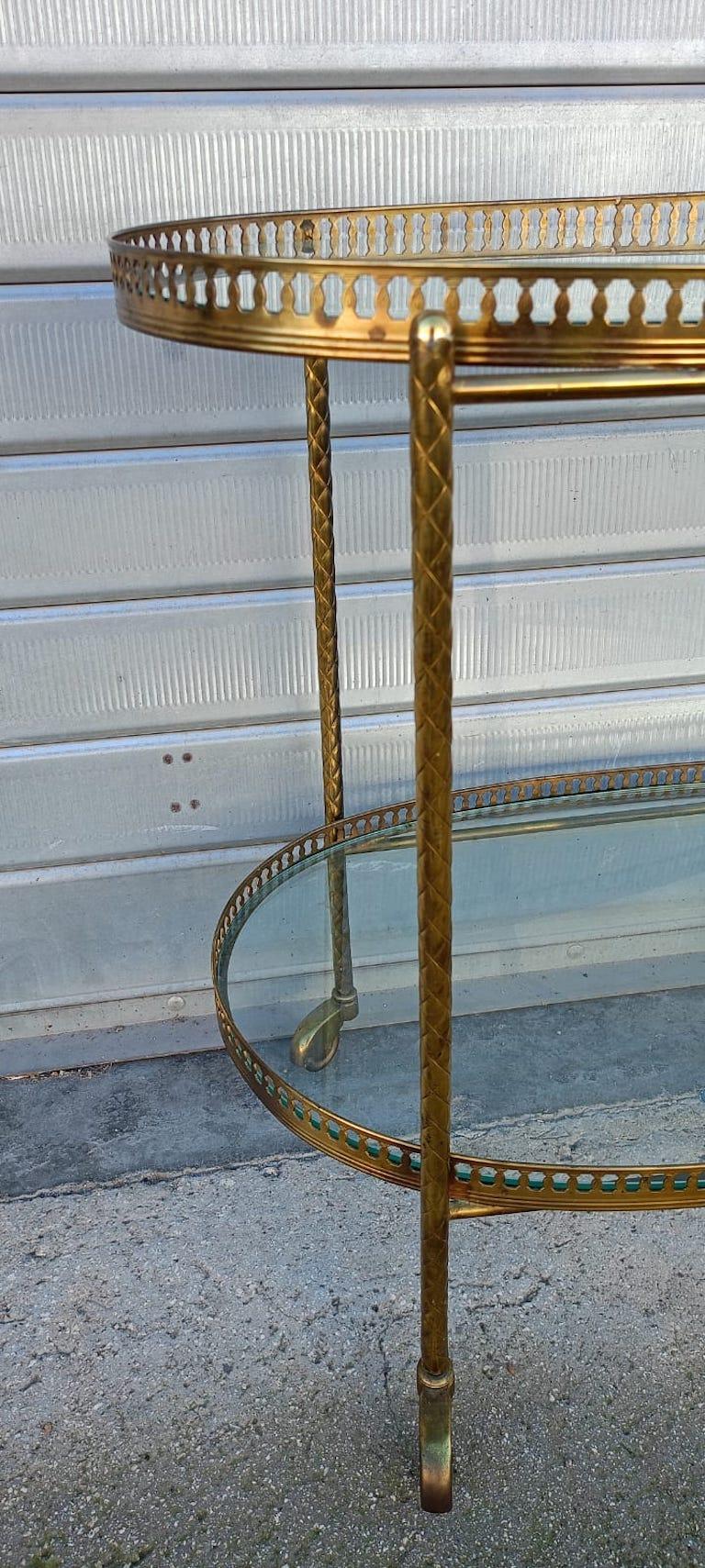 Laiton Chariot français des années 50 en laiton attribué à la Maison Jansen en vente