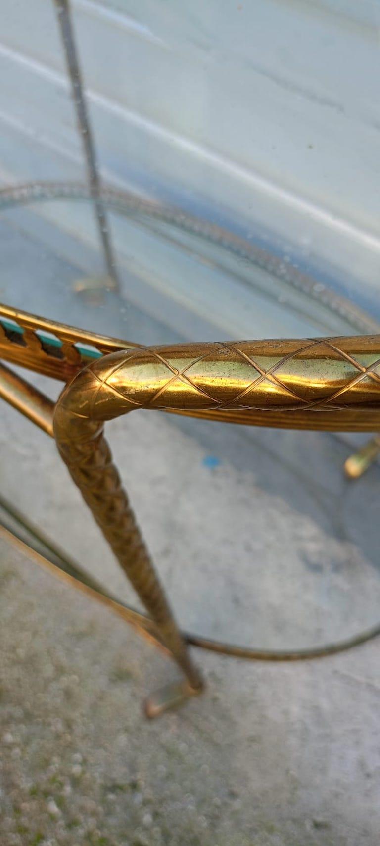 Chariot français des années 50 en laiton attribué à la Maison Jansen en vente 1