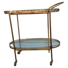 French 50's Drink Trolley In Brass Attributed To Maison Jansen