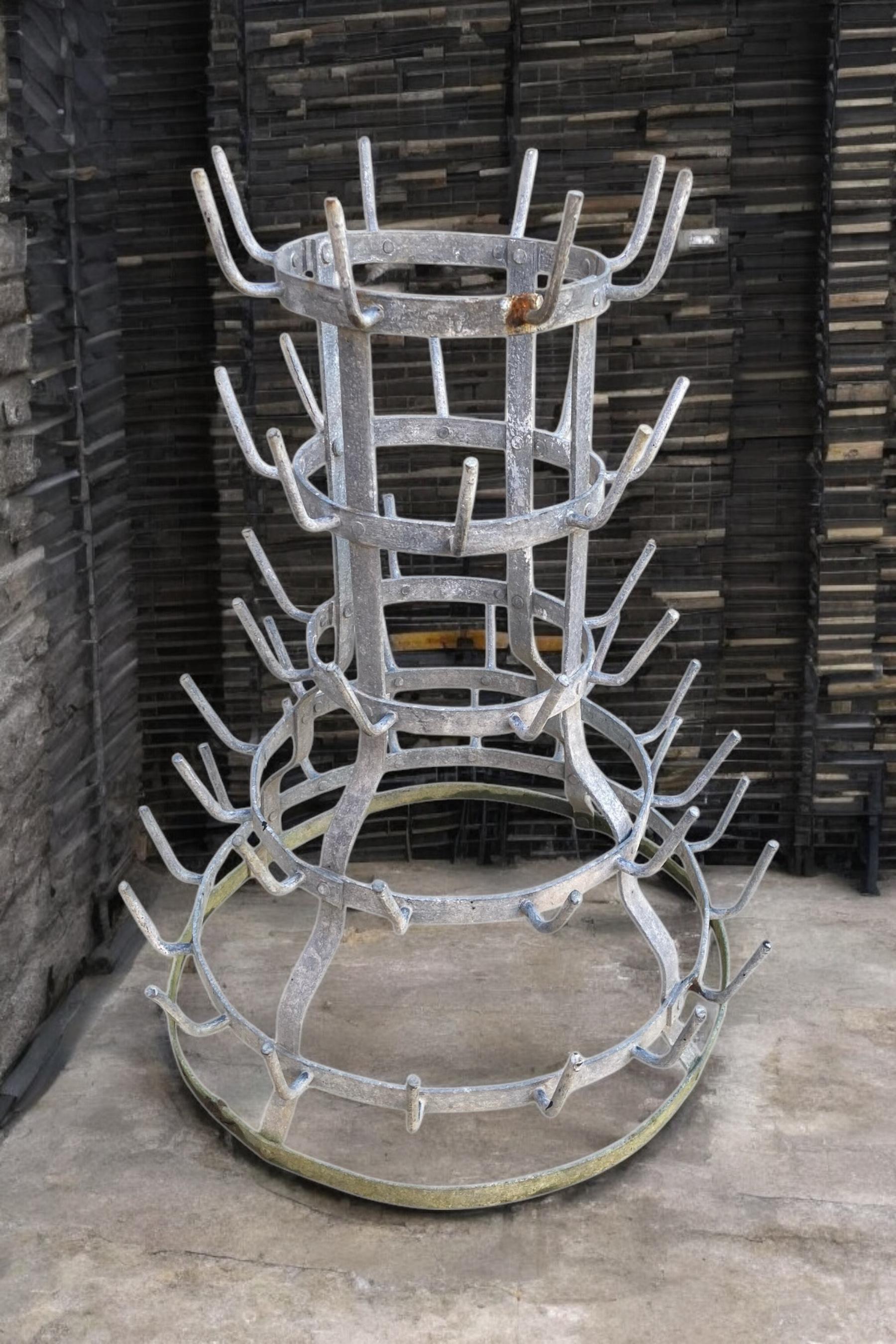 French 52 Peg Bottle Dryer Garden Sculpture For Sale 3