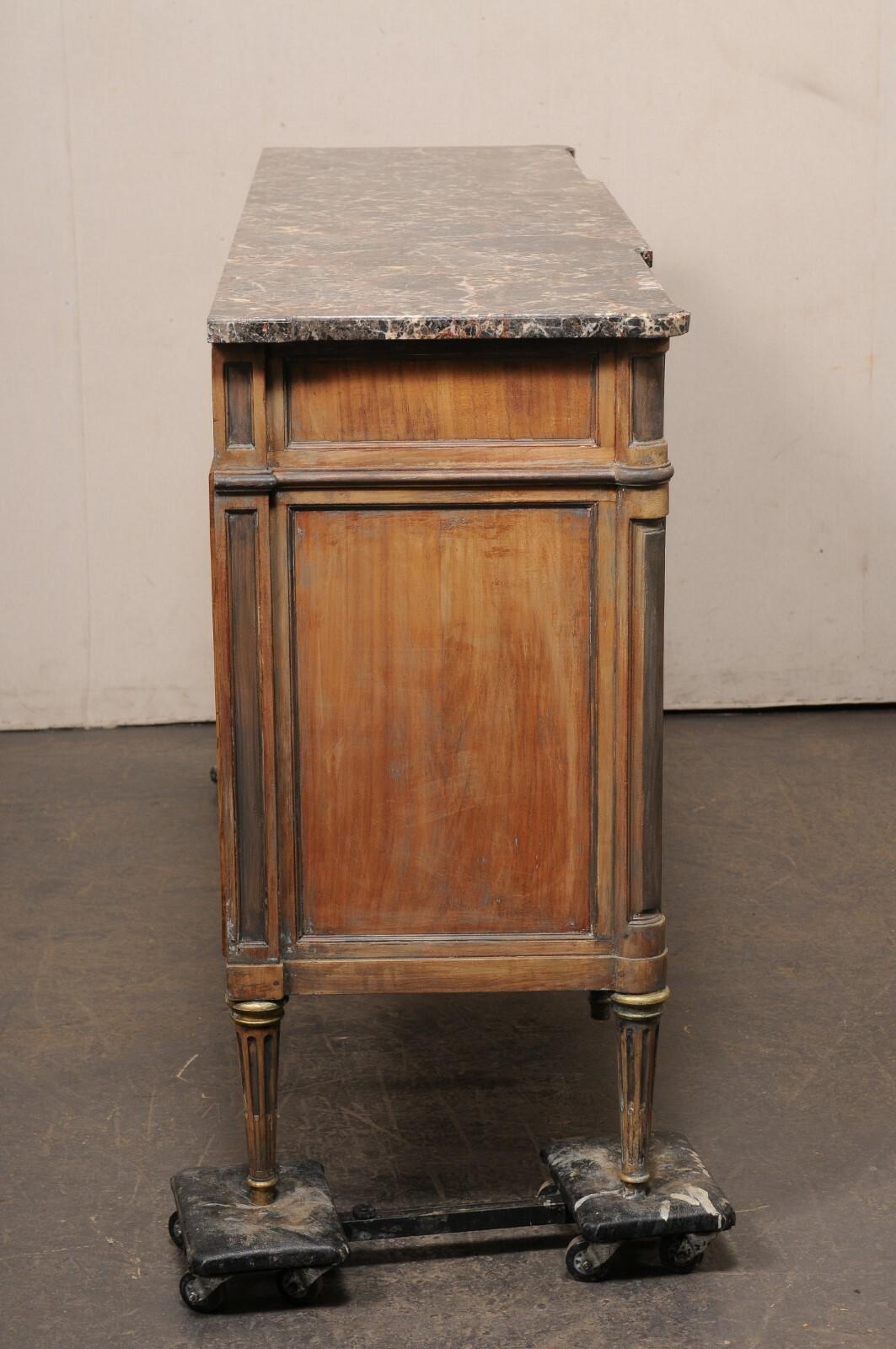 French 6+ Ft. Long Enfilade w/Marble Top & Nice Legs, Mid 20th C. 1