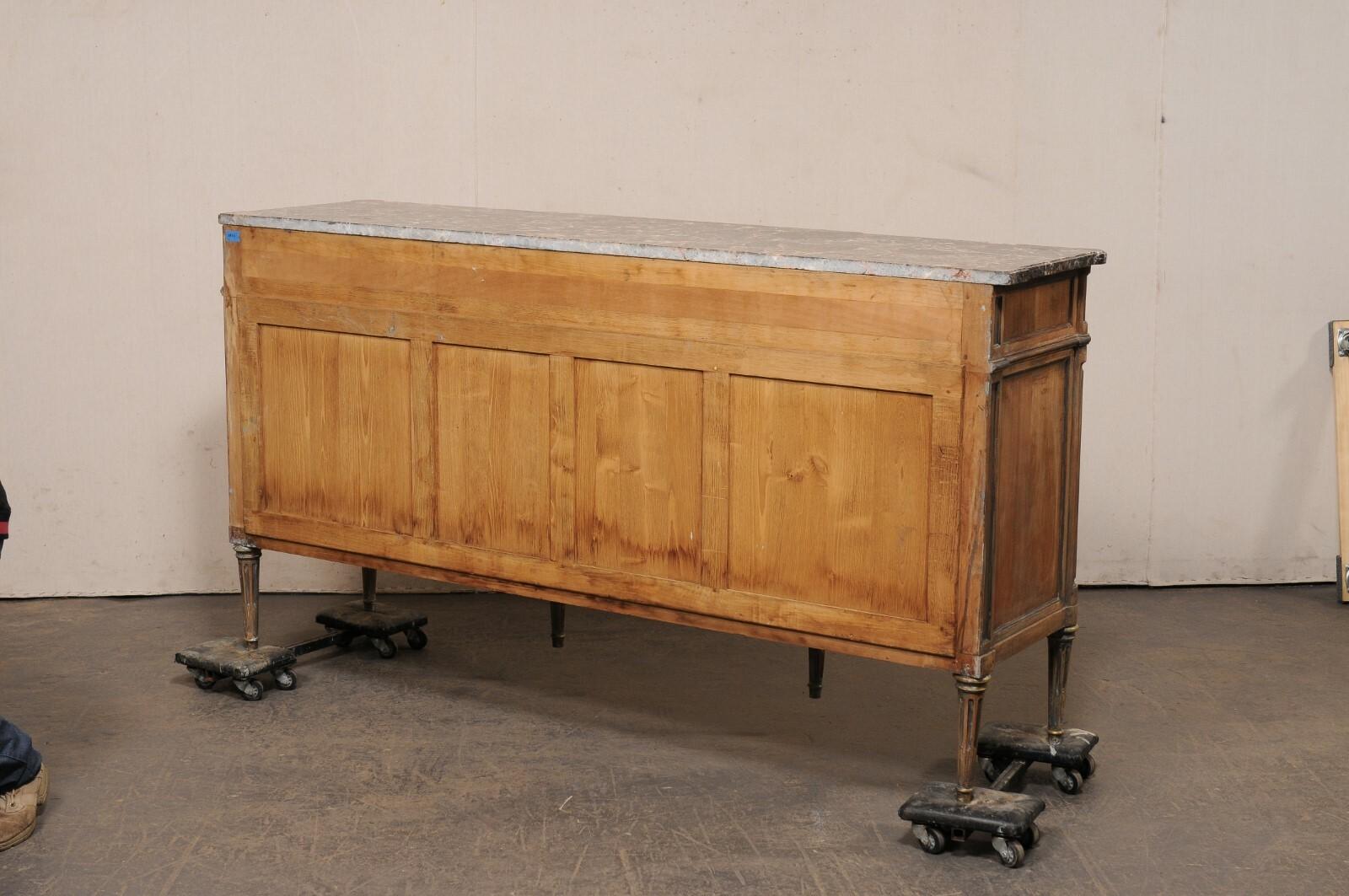 French 6+ Ft. Long Enfilade w/Marble Top & Nice Legs, Mid 20th C. 3