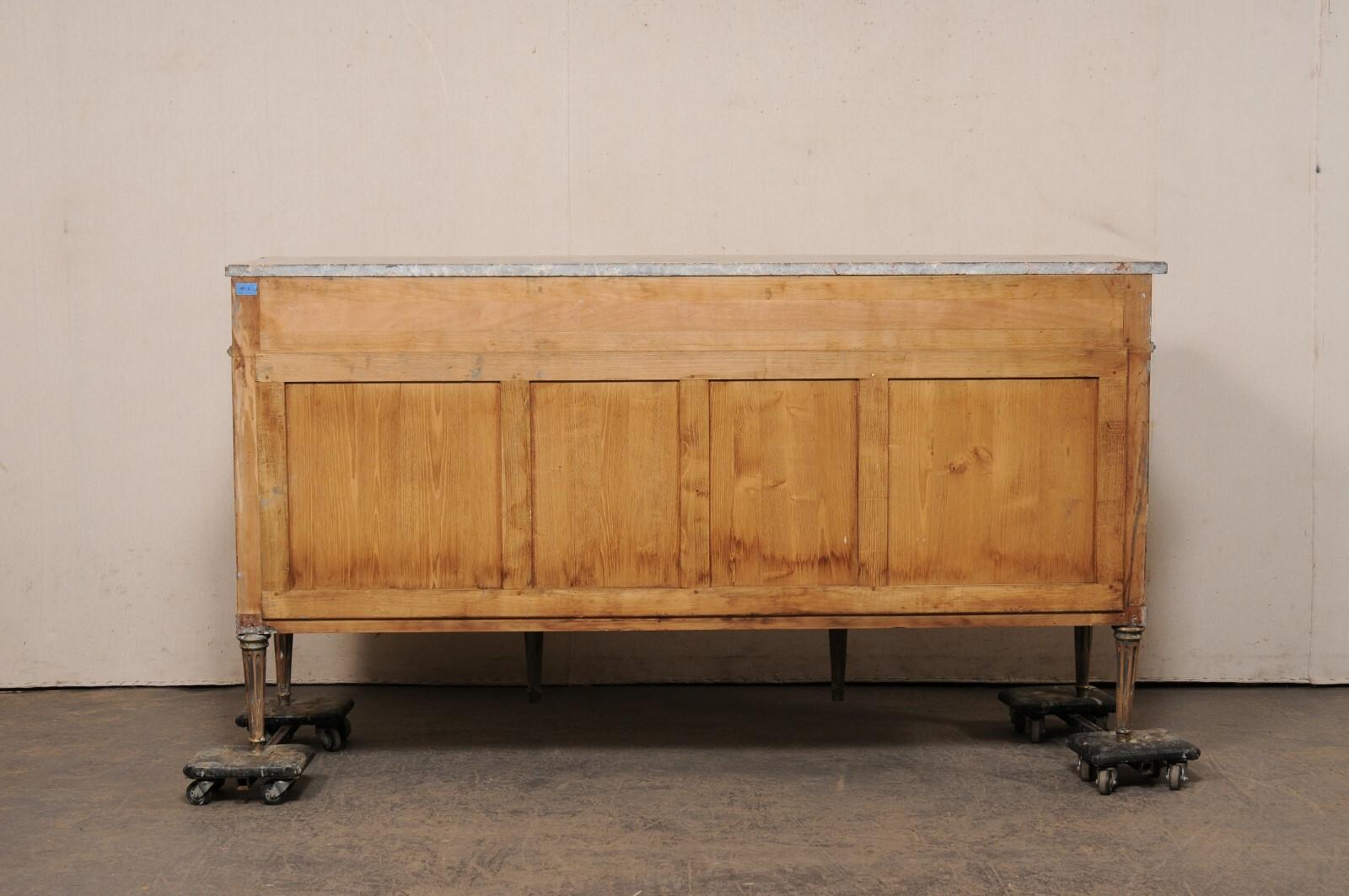 French 6+ Ft. Long Enfilade w/Marble Top & Nice Legs, Mid 20th C. 4