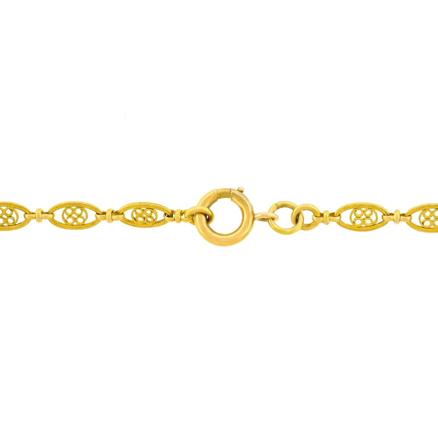 French Gold Filigree Necklace c1880s 3