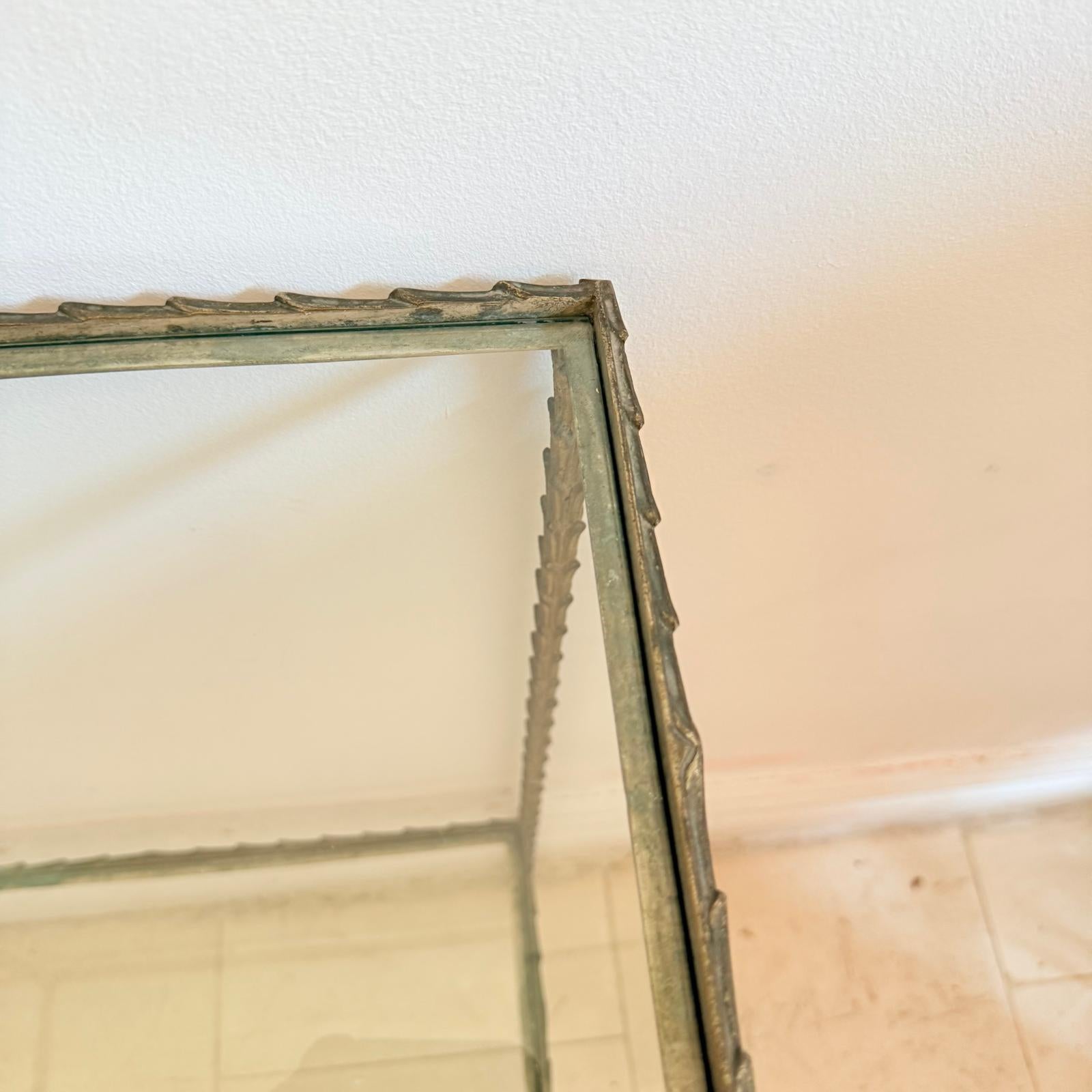 French 60's Small  Two Tier Console Table In Brass By Mison  Bagues For Sale 2
