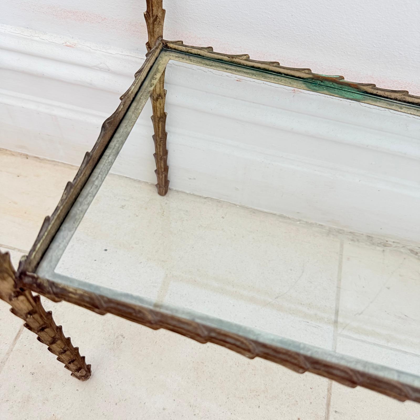 French 60's Small  Two Tier Console Table In Brass By Mison  Bagues For Sale 3
